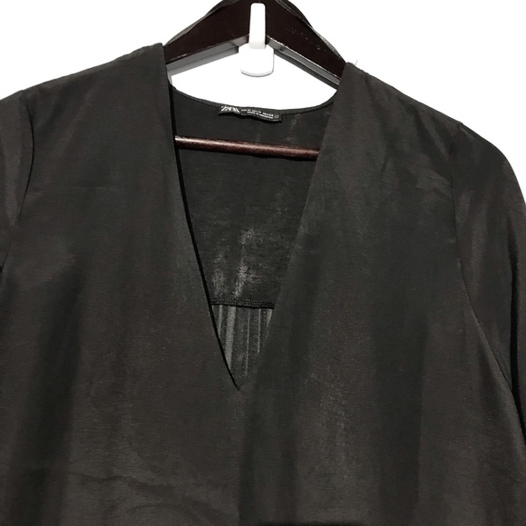 ZARA Black Pleated Back Tunic Dress - Picture 6 of 10